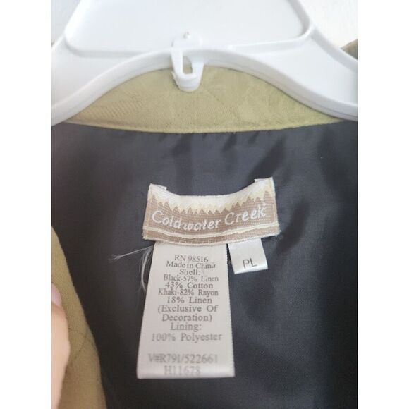 Coldwater Creek Black Beige Multicolor Embroidery Linen Cotton Jacket Large Pet - Picture 10 of 10